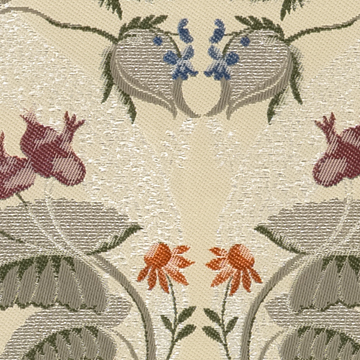 【アンティークラシック】シノワズリ調のクラシック柄のジャガード織のドレープカーテン【SC-1215】アイボリー