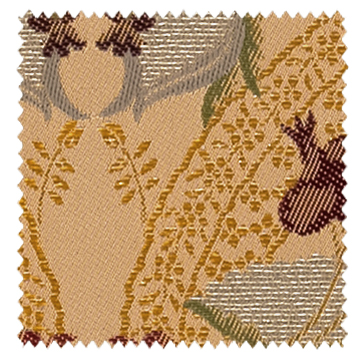 【アンティークラシック】シノワズリ調のクラシック柄のジャガード織のドレープカーテン【SC-1216】オレンジベージュ