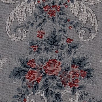 【アンティークラシック】クラシック柄のジャガード織のドレープカーテン【SC-1306】ブルーグレー