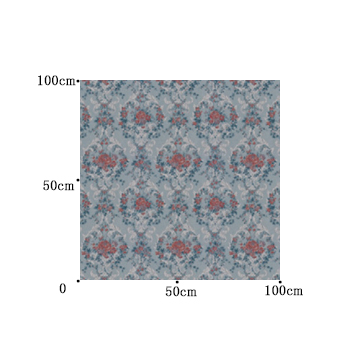 【アンティークラシック】クラシック柄のジャガード織のドレープカーテン【SC-1306】ブルーグレー