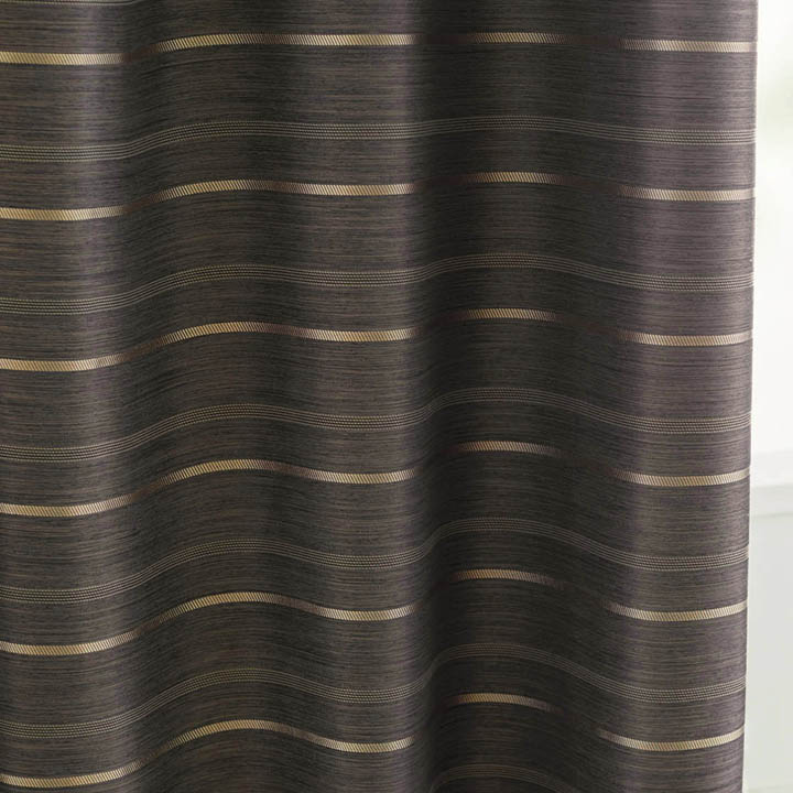 イタリアンモダン】ブロンズボーダー柄の遮光カーテン【SC-1540
