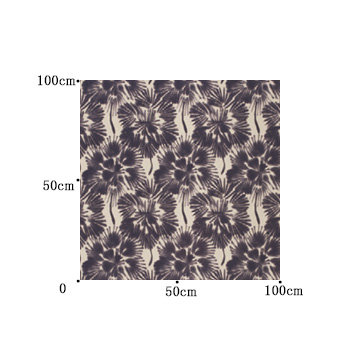 【北欧モダン】にじみの花柄の遮光カーテン【SC-1572】ネイビー