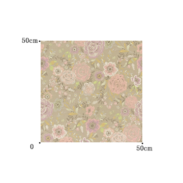【フレンチシック】繊細な花柄刺繍プリントの遮光カーテン【SC-1579】ベージュ