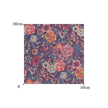 【フレンチシック】タッキーな花柄刺繍プリントの遮光カーテン【SC-1580】パープル