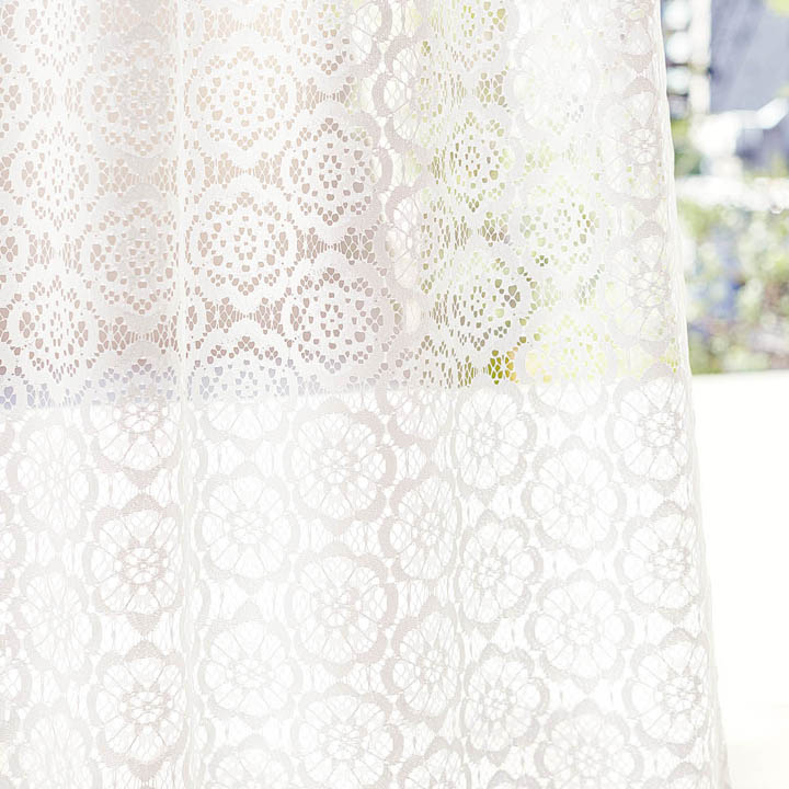 北欧ヴィンテージ】花柄のボビンレースのレースカーテン【SC-1713