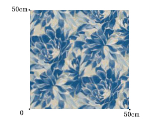 【イタリアン モダン】海洋迷彩色の花柄のドレープカーテン【SC-2201】ブルー