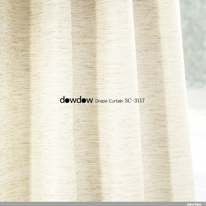 【ナチュラルモダン】リネンライクの無地のドレープカーテン＆シェード【SC-3117】アイボリー