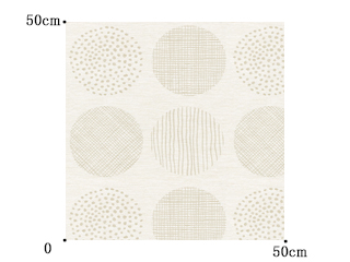 【北欧モダン】サークルの幾何学柄のドレープカーテン＆シェード【UX-2045】アイボリー