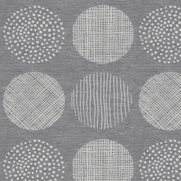 【北欧モダン】サークルの幾何学柄のドレープカーテン＆シェード【UX-2046】グレー