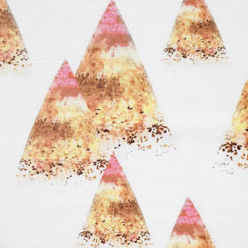 【北欧モダン】透明感が美しい幾何学プリントのドレープカーテン＆シェード【SC-2049】ベージュ
