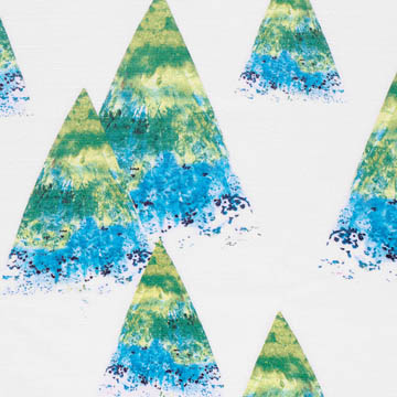 【北欧モダン】透明感が美しい幾何学プリントのドレープカーテン＆シェード【SC-2050】ブルー