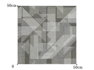 【ミッドセンチュリー】風通織（２重織）の幾何学柄のドレープカーテン＆シェード【UX-2082】グレー