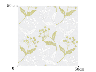 【北欧モダン】小花の立体的な刺繍レースカーテン【UX-2481】グリーン