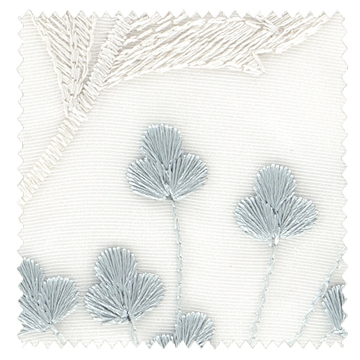 北欧モダン】小花の立体的な刺繍レースカーテン【UX-2482