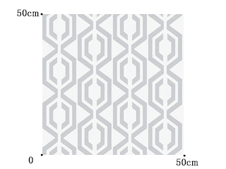 【ミッドセンチュリー】幾何学柄のオパールプリントのレースカーテン【UX-2512】グレー