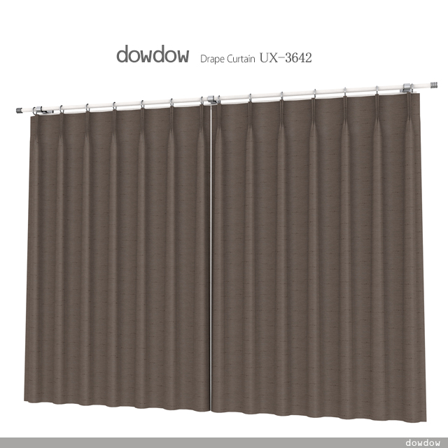 【フレンチシック】無地のシャンタンのドレープカーテン＆シェード【UX-3642】ダークブラウン