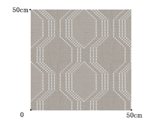 【ミッドセンチュリー】シックな幾何学柄のドレープカーテン＆シェード【UX-5008】グレージュ