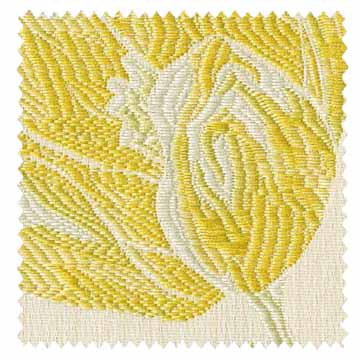 【フレンチ カントリー】可憐な花柄のジャガード織のドレープカーテン【UX-8116】イエロー