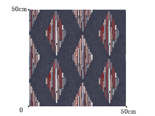 【エスニック ビンテージ】ネイティヴな幾何学柄の刺繍のドレープカーテン【UX-8236】ウォシュブラック