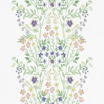 【フレンチ カントリー】透水彩画の花柄プリントのレースカーテン【UX-8611】グリーン