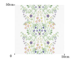 【フレンチ カントリー】透水彩画の花柄プリントのレースカーテン【UX-8611】グリーン