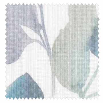 【フレンチ カントリー】透明感のある花柄プリントのレースカーテン【UX-8613】ダークブルー