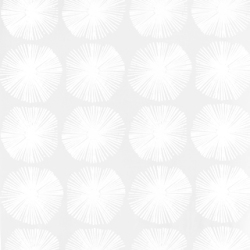 【ミッドセンチュリー】放射円の幾何学柄のオパールプリントのレースカーテン＆シェード【RC-7215】ホワイト