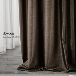 【イタリアン モダン】洗練されたジオメトリック・デザインのドレープカーテン【RX-3018】ダークブラウン