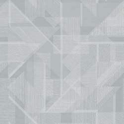 【ミッドセンチュリー】風通織（２重織）の幾何学柄のドレープカーテン＆シェード【UX-2081】ライトグレー