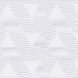 【ミッドセンチュリー】三角の幾何学柄のオパールプリントのレースカーテン＆シェード【UX-5563】ホワイト