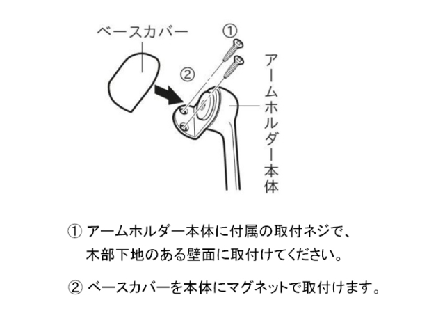 カーテンホルダー【アームホルダーＢ】２カラー（2個セット）