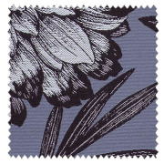【エスニック ビンテージ】大輪の花のジャガード織の遮光カーテン【HS-1372】パンジーバイオレット