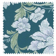 【クラシック モダン】煌びやかなジャガード織の花柄のドレープカーテン＆シェード【HS-3146】ブルーグリーン