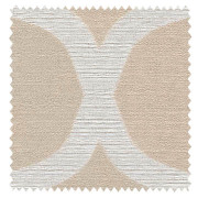 【イタリアンモダン】ダマスク･サークル柄のドレープカーテン【HS-8406】ベージュ