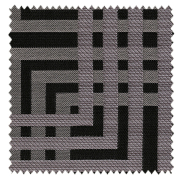 【和モダン】古典的な幾何学模様のドレープカーテン【IS-4157】ブラック＆グレー