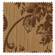 【アメリカン カントリー】シボ感のあるエレガントな花のドレープカーテン【SC-2405】ブラウン