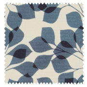 【北欧モダン】重なる葉柄のドレープカーテン&シェード【SC-3114】ネイビー