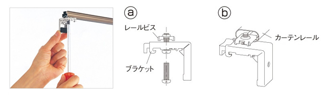 ブラインドをカーテンレールに取付る方法